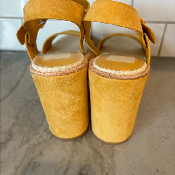 Dolce Vita Mustard Suede Platform Heels - Picture 4 of 5